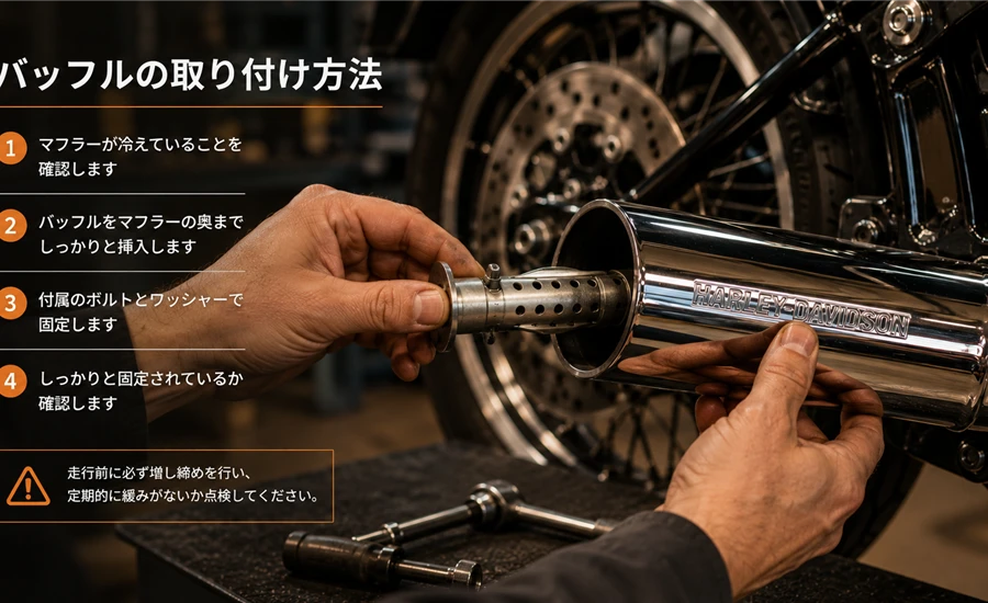 バッフル装着で音量を下げる方法